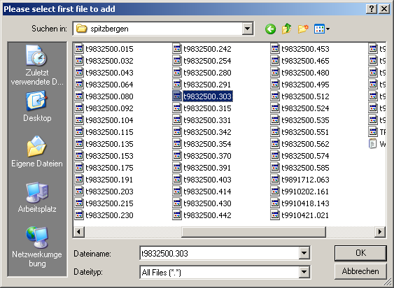Select first data file
